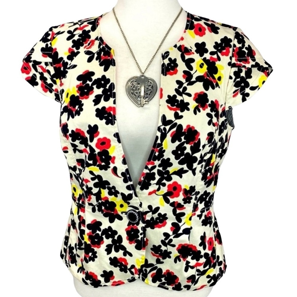Anthropologie Elevenses Floral Shirt Jacket